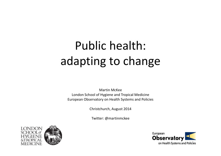 public health adapting to change