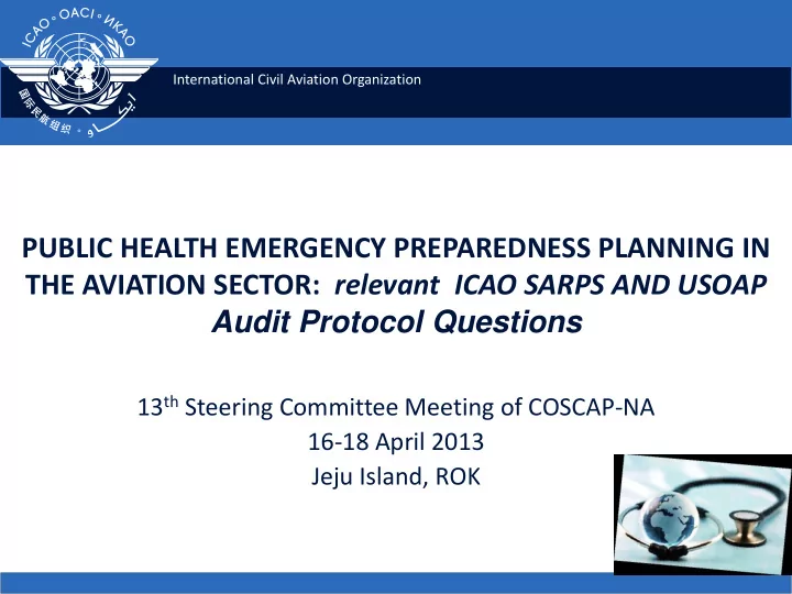 the aviation sector relevant icao sarps and usoap