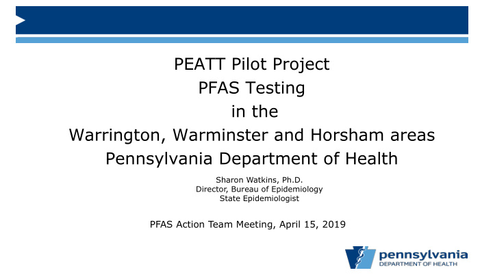 peatt pilot project pfas testing in the warrington