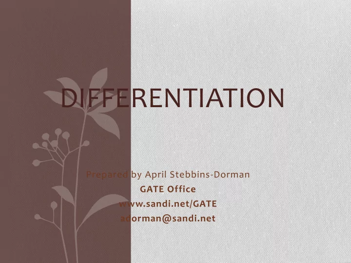 differentiation