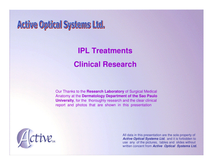 ipl treatments clinical research