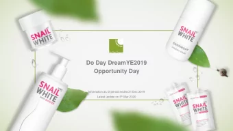 Do Day DreamYE2019  Opportunity Day  Information as of period ended 31 Dec 2019 Latest update on 5