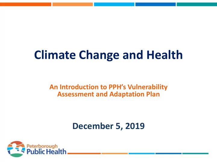 climate change and health