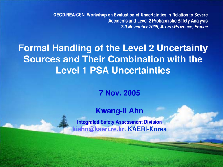 formal handling of the level 2 uncertainty sources and