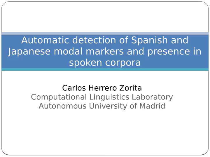 automatic detection of spanish and japanese modal markers