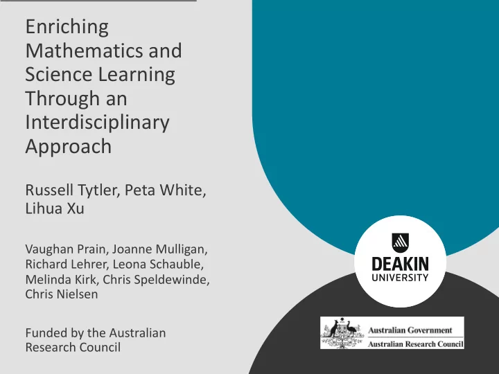 enriching mathematics and science learning through an