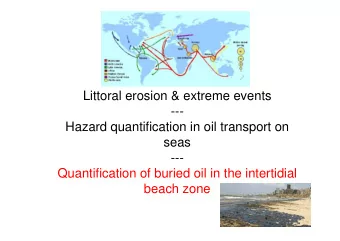 Littoral erosion &amp; extreme events  ---  Hazard quantification in oil transport on  Hazard