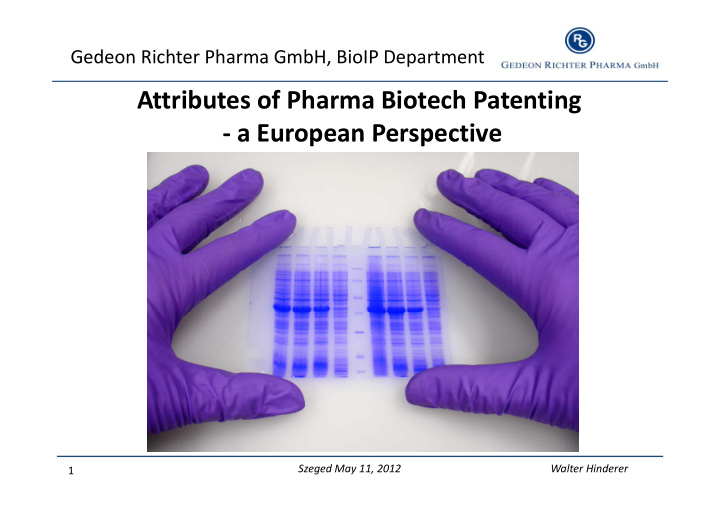 attributes of pharma biotech patenting a european