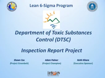 Department of Toxic Substances  Control (DTSC)  Inspection Report Project  Shawn Cox  Adam Palmer
