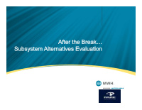 alternatives evaluation by subsystem 039 056 035 206 101