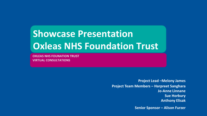 oxleas nhs foundation trust