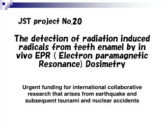 The detection of radiation induced  radicals from teeth enamel by in  vivo EPR ( Electron