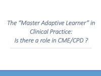 th the e ma master er adaptive e lea earner er in cl