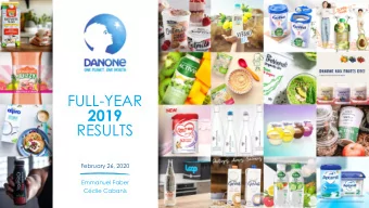 FULL-YEAR  2019  RESULTS  February 26, 2020  Emmanuel Faber  Ccile Cabanis  I  1 I  Disclaimer