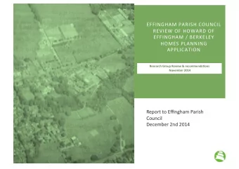 EFFINGHAM  PARISH  COUNCIL      REVIEW  OF  HOWARD  OF    EFFINGHAM  /