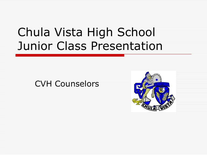 junior class presentation