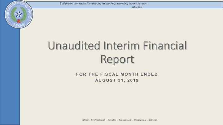 unaudited interim financial report