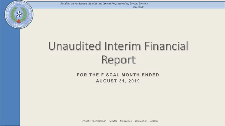 unaudited interim financial report