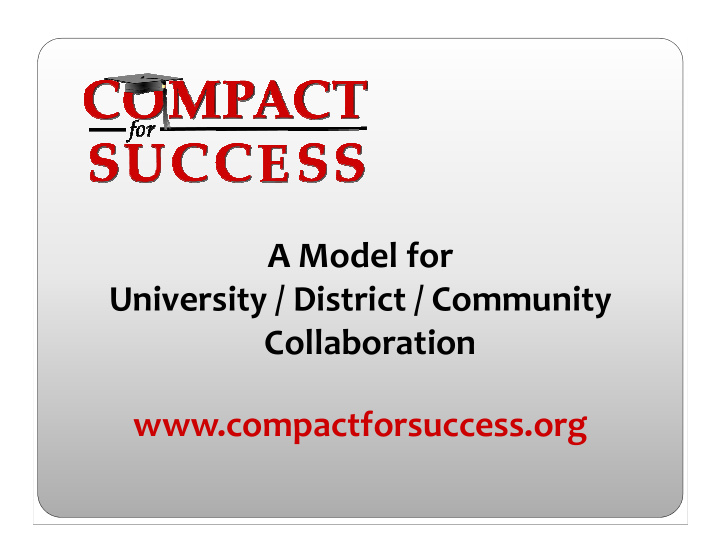 a model for university district community university