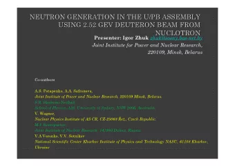 NEUTRON GENERATION IN THE U/PB ASSEMBLY  NEUTRON GENERATION IN THE U/PB ASSEMBLY  USING 2.52 GEV