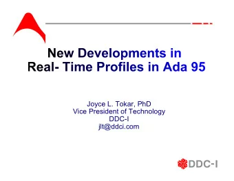 Joyce L. Tokar, PhD  Vice President of Technology  DDC-I  jlt@ddci.com  SCORE  Programming