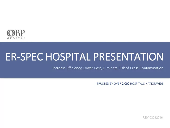 er er spec hospit ital presentation