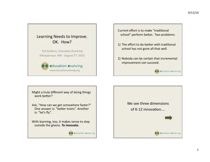 learning needs to improve ok how