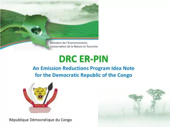 DRC ER-PIN  An Emission Reductions Program Idea Note  for the Democratic Republic of the Congo