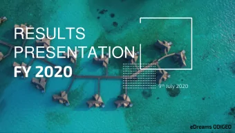RESULTS  PRESENTATION  FY 2020 9 th July 2020  Disclaimer  1  This presentation is to be read as an