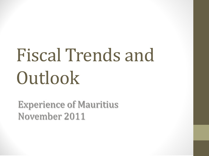 fiscal trends and outlook