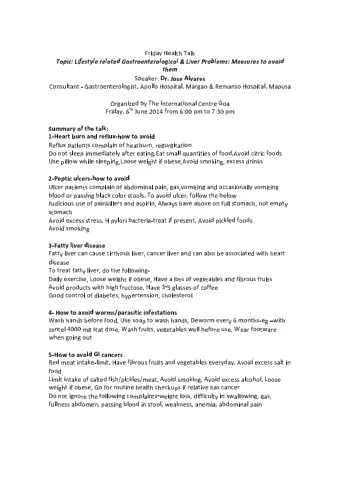 F  r  i  d  a  y  H  e  a  l  t  h  T  a  l  k  T  o  p  i  c  :  L  i  f  e  s  t  y  l  e  r  e