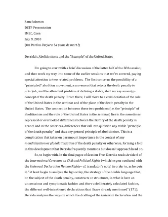 SamSolomon  DSTPPresentation  IMEC,Caen  July9,2010 (On