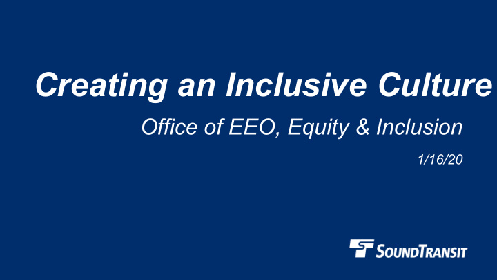 creating an inclusive culture