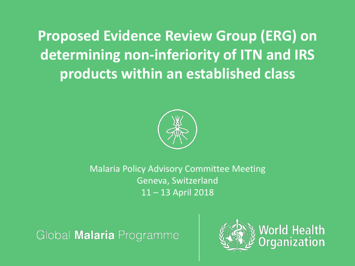 determining non inferiority of itn and irs