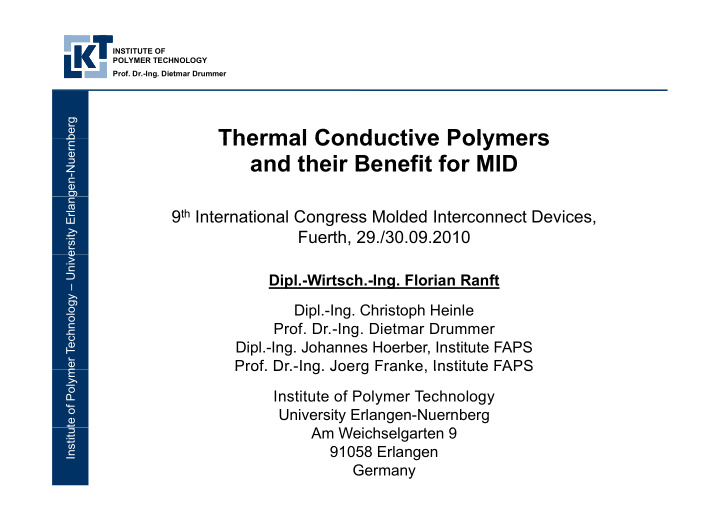 thermal conductive polymers thermal conductive polymers