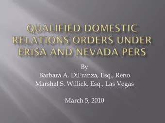 March 5, 2010  TERMINOLOGY  QDRO - Qualified Domestic Relations Order  under ERISA and