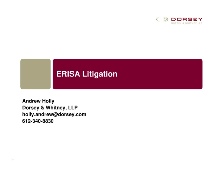 erisa litigation erisa litigation