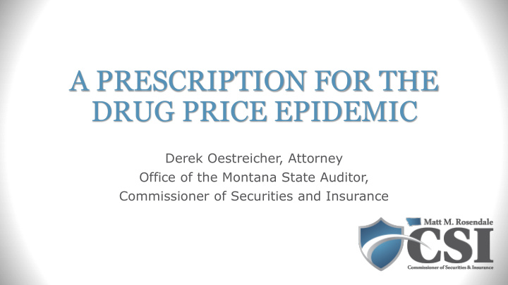 a prescription for the drug price epidemic