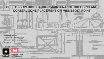 DULUTH-SUPERIOR HARBOR MAINTENANCE DREDGING AND  COASTAL ZONE PLACEMENT ON MINNESOTA POINT  Melissa