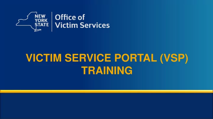 victim service portal vsp