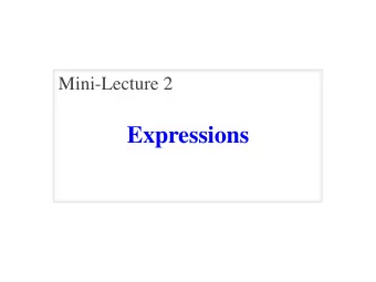 Expressions  The Basics  42  Values  12.345  Hello! int eger  Types float (real number) str