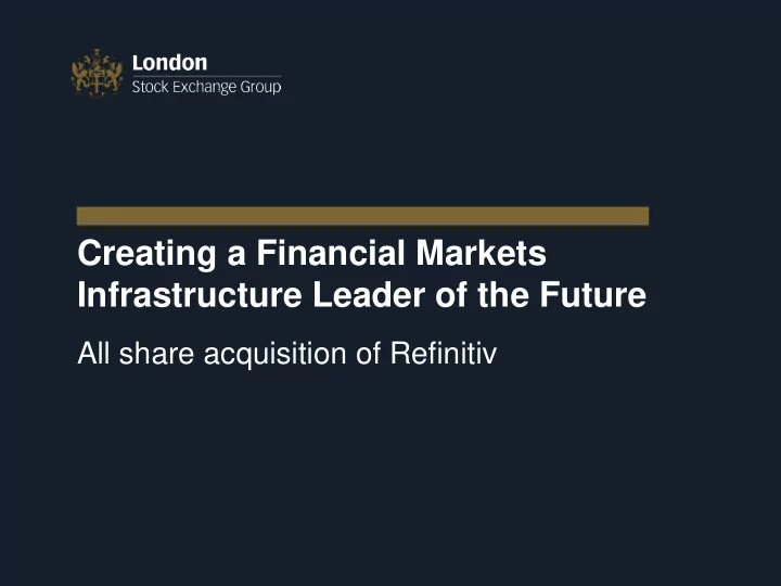 creating a financial markets