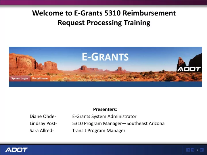 presenters diane ohde e grants system administrator