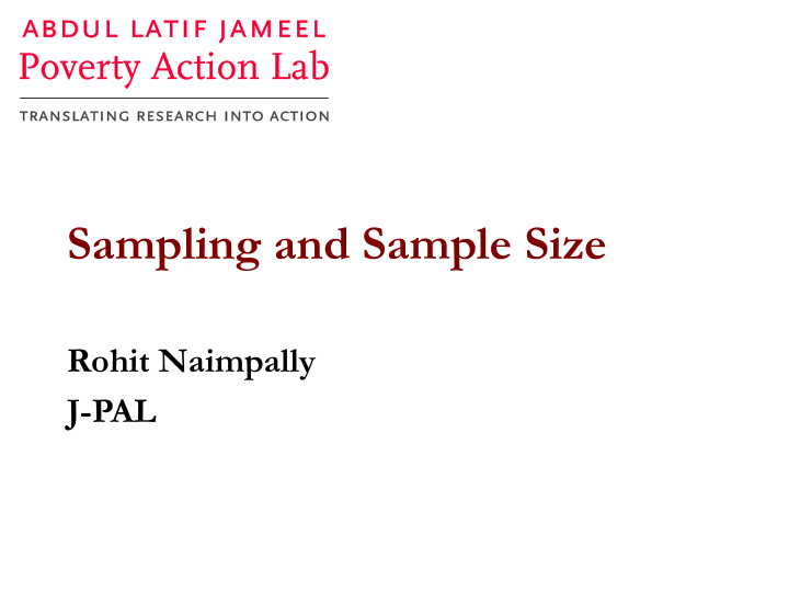 sampling and sample size