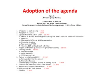 Adop%on  of  the  agenda