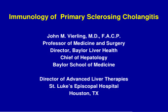 immunology of primary sclerosing cholangitis