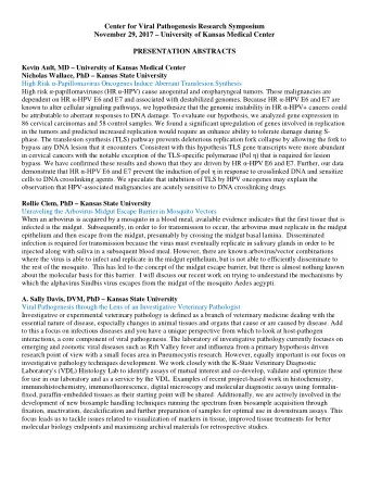 Center for Viral Pathogenesis Research Symposium  November 29, 2017  University of Kansas