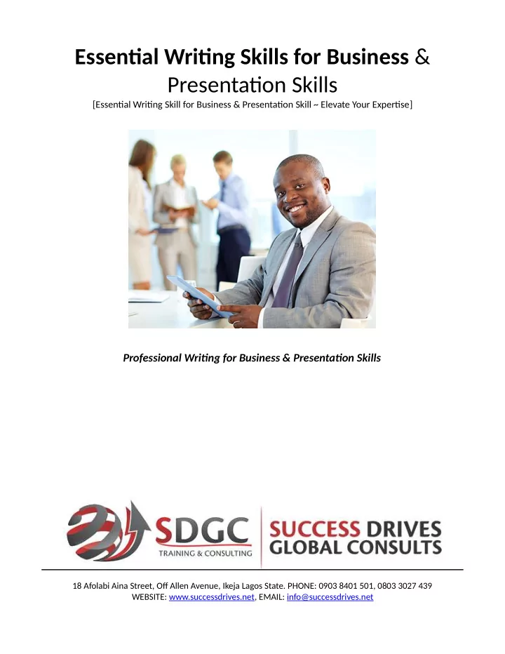 essentjal writjng skills for business amp presentatjon
