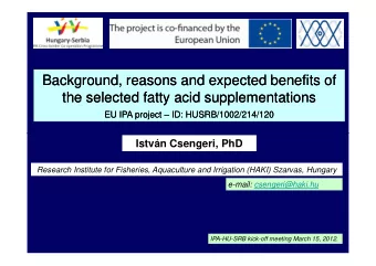 Background, reasons and expected benefits of  Background, reasons and expected benefits of  the