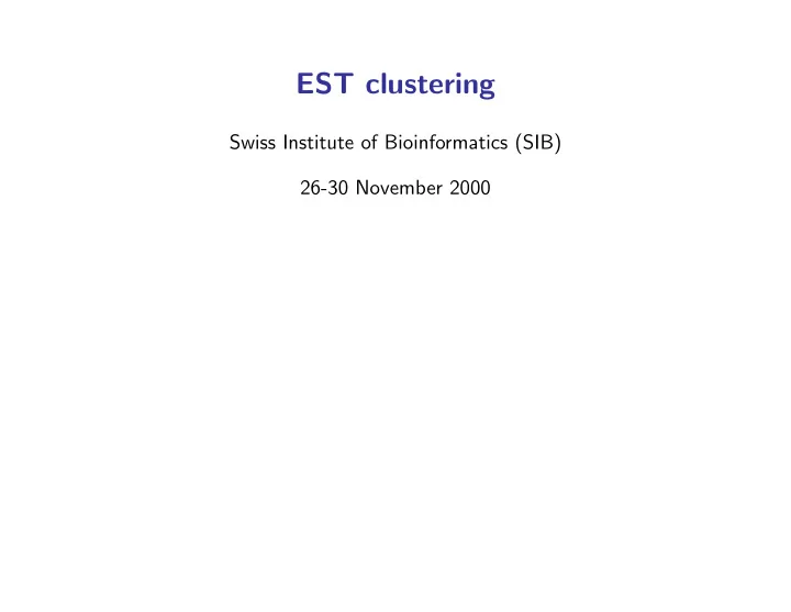 est clustering